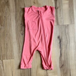 Kyte BABY Coral Pink Sleeveless Footie One-Piece